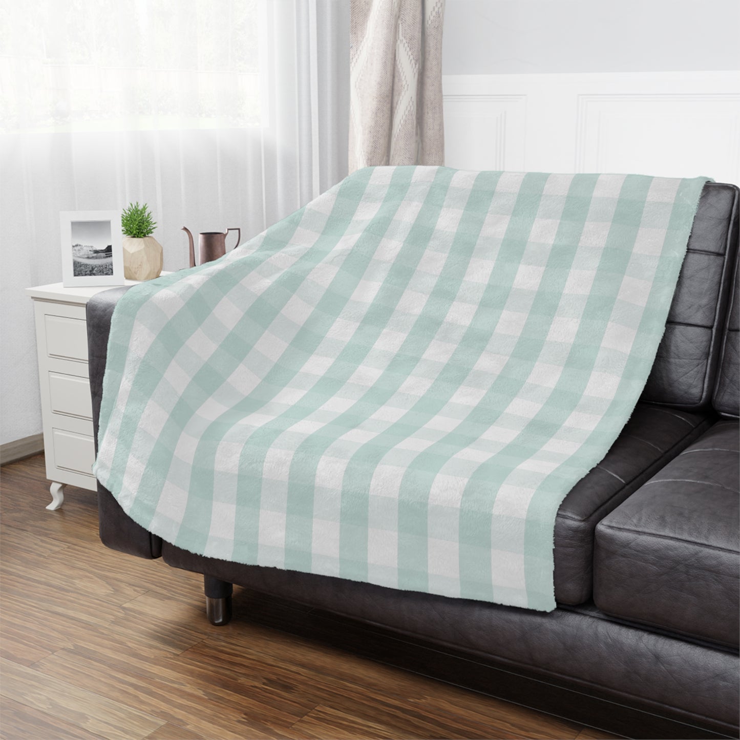 Checkered Microfiber Fleece Blanket - Ultra Soft & Cozy Throw