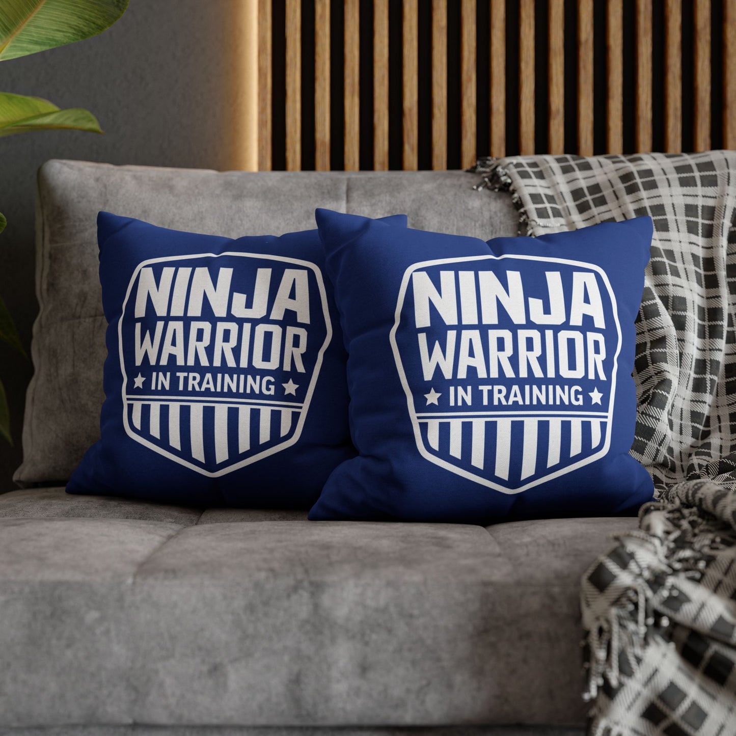 Ninja in Training Throw Pillow – 3 Sizes, 20 Colors
