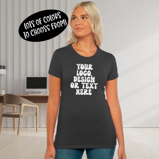 CUSTOM Text, Design or Logo - Women's Cut Triblend T-Shirt