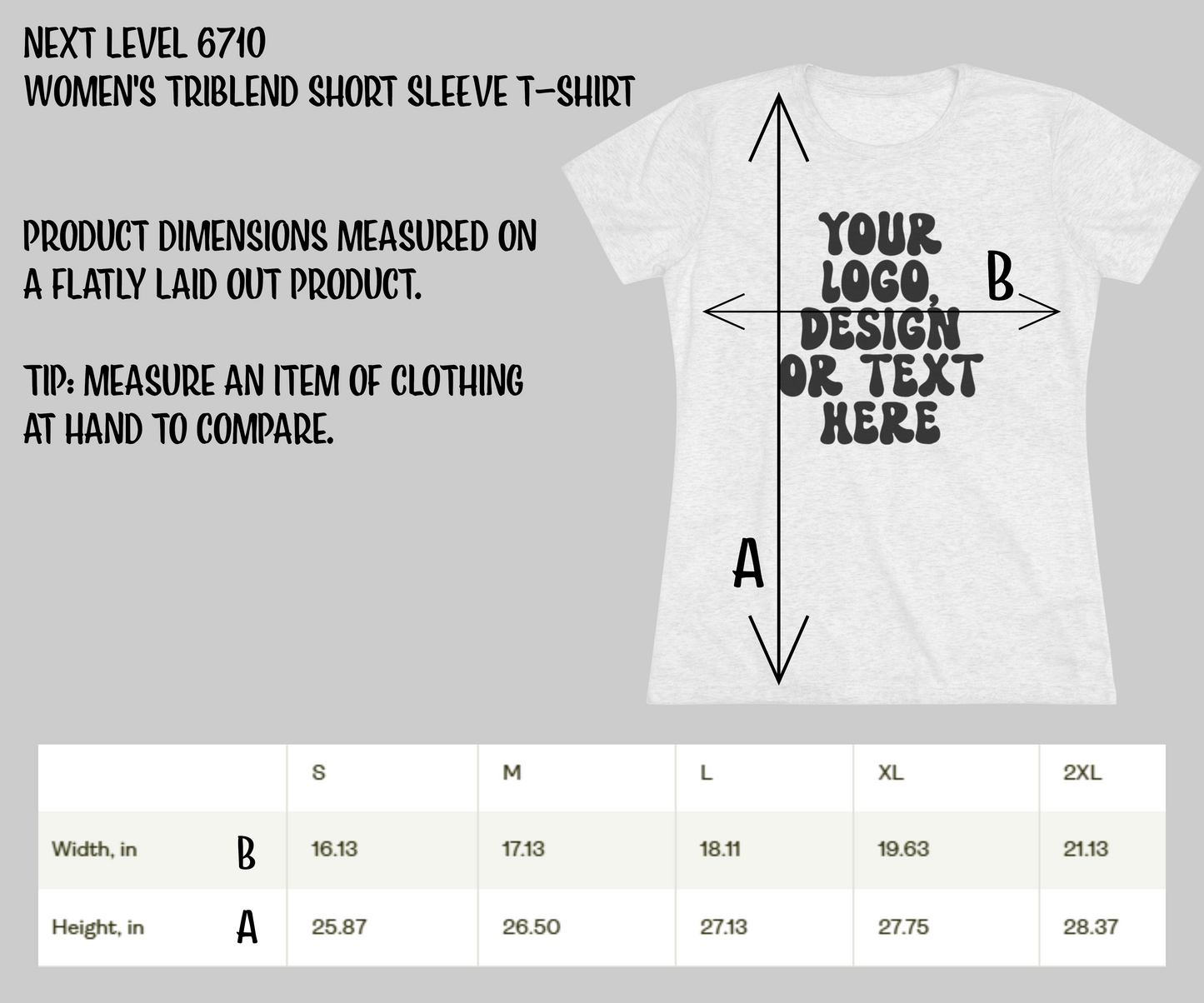 CUSTOM Text, Design or Logo - Women's Cut Triblend T-Shirt