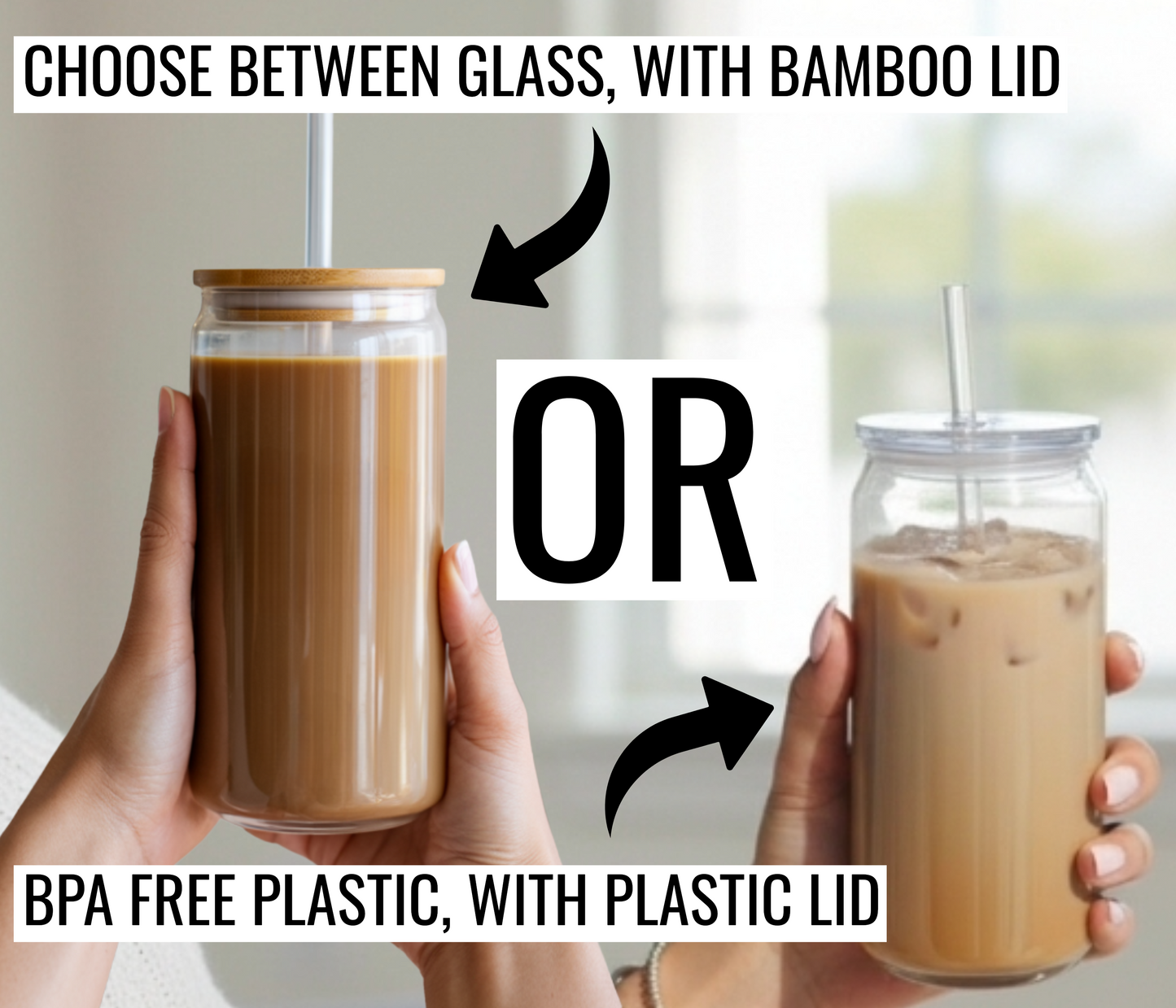 Custom Pattern Name 16oz Cup with Straw - Glass or Plastic Tumbler