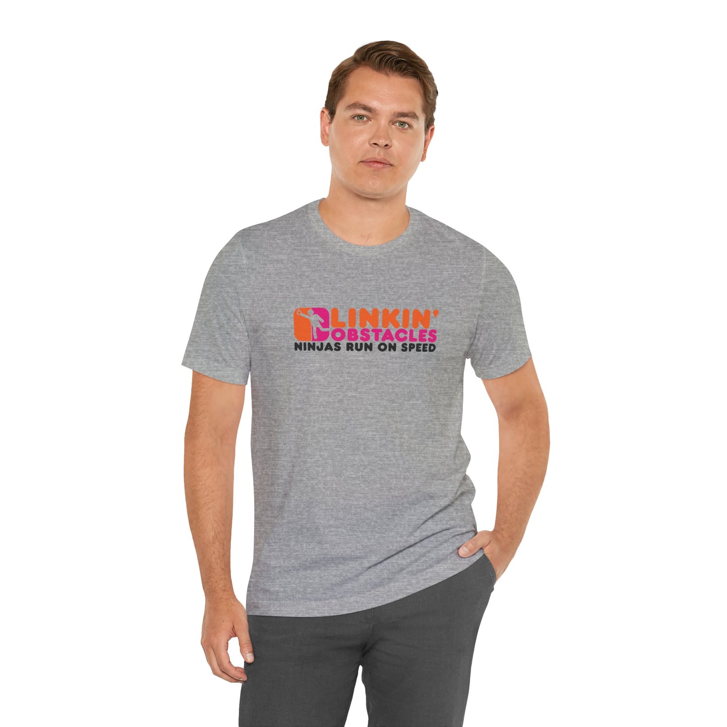 Linkin’ Obstacles T-Shirt – Dunkin’ Donuts Parody Tee for Obstacle Course Fans