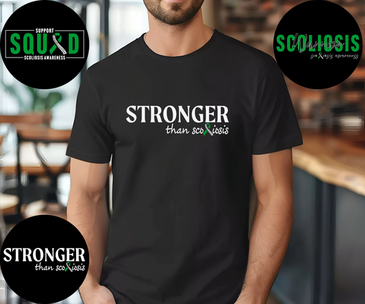 Scoliosis Awareness T-Shirt - Stronger Than Scoliosis, Scoliosis Warrior, Support Squad
