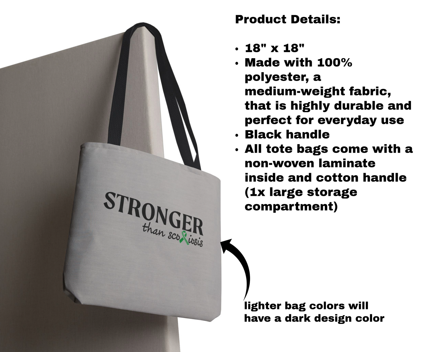 Stronger Than Scoliosis Tote Bag, Scoli Brace Bag, Scoliosis Awareness