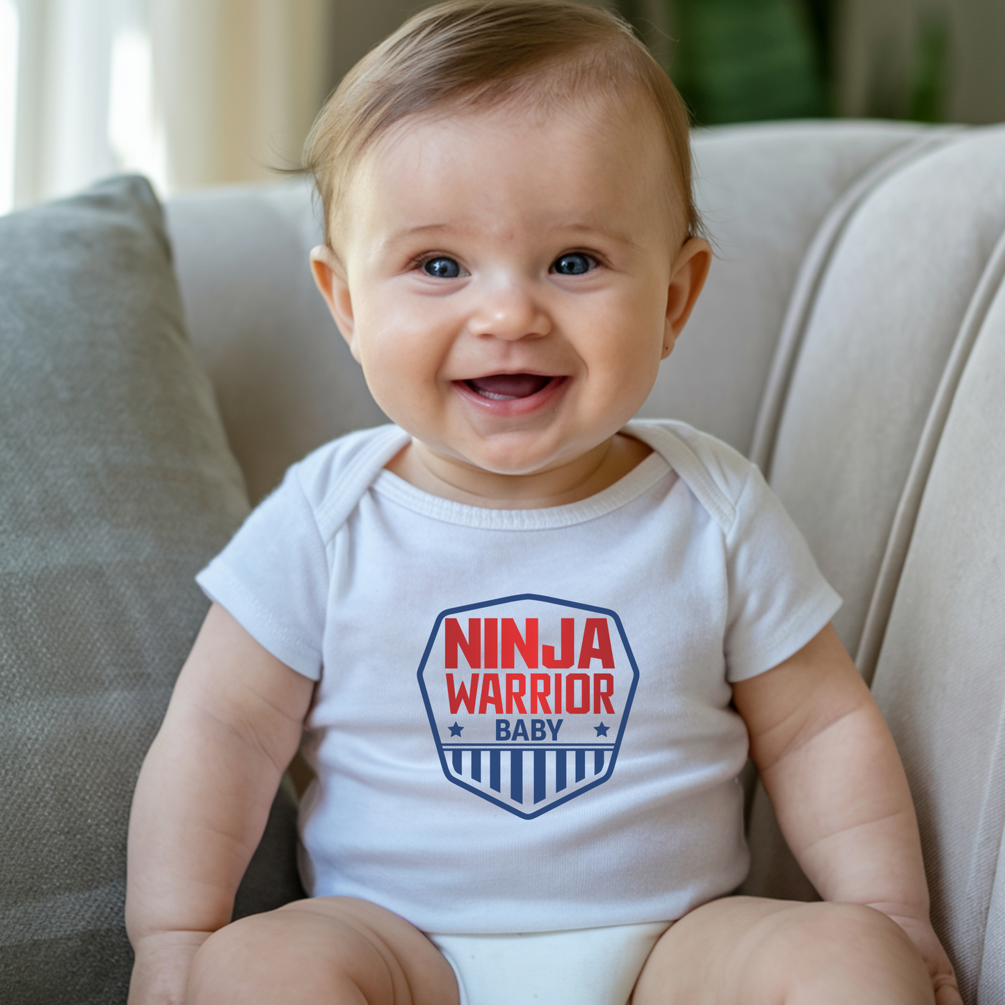 Ninja Warrior Baby Onesie – Infant Bodysuit with Shield Design