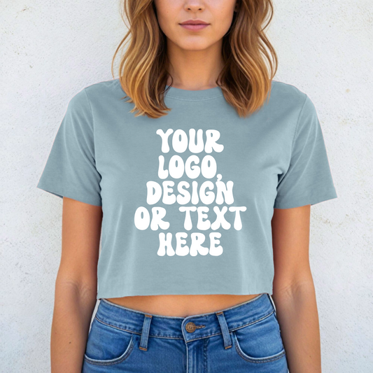 Custom Women’s Crop T-Shirt – Add Your Text, Design, or Logo