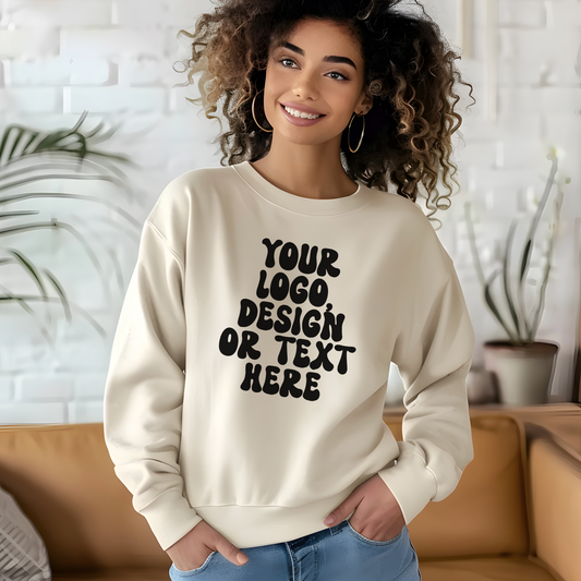 CUSTOM Text, Design or Logo - Unisex Crewneck Sweatshirt (Adult)