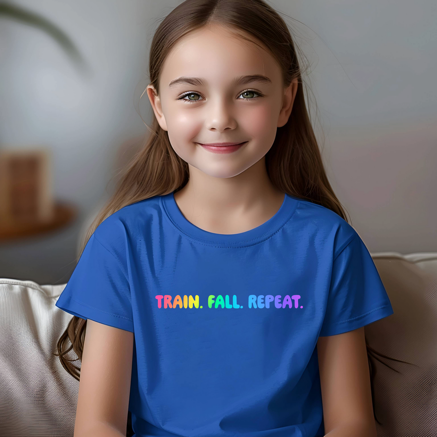 Ninja Warrior TRAIN. FALL. REPEAT. T-Shirt – Optional Gradient Text, Youth & Adult Sizes