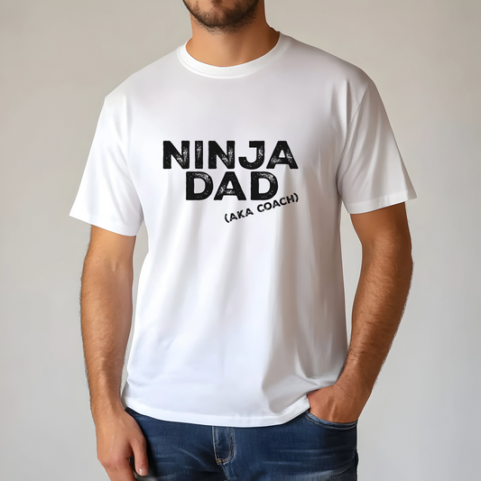 Ninja Dad T-Shirt – Perfect for Ninja Warrior Dads (Optional “AKA Coach”)