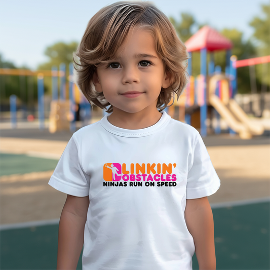 Linkin’ Obstacles T-Shirt – Dunkin’ Donuts Parody Tee for Obstacle Course Fans