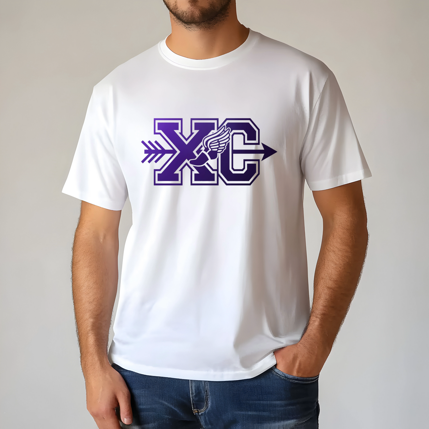 XC Arrow & Winged Sneaker Cross Country T-Shirt with Custom Gradient