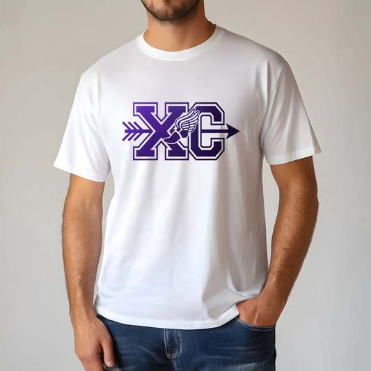 XC Arrow & Winged Sneaker Cross Country T-Shirt with Custom Gradient