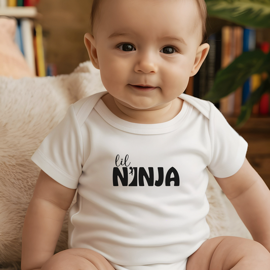 Lil Ninja Baby Onesie – Infant Bodysuit with Warped Wall Climber Design