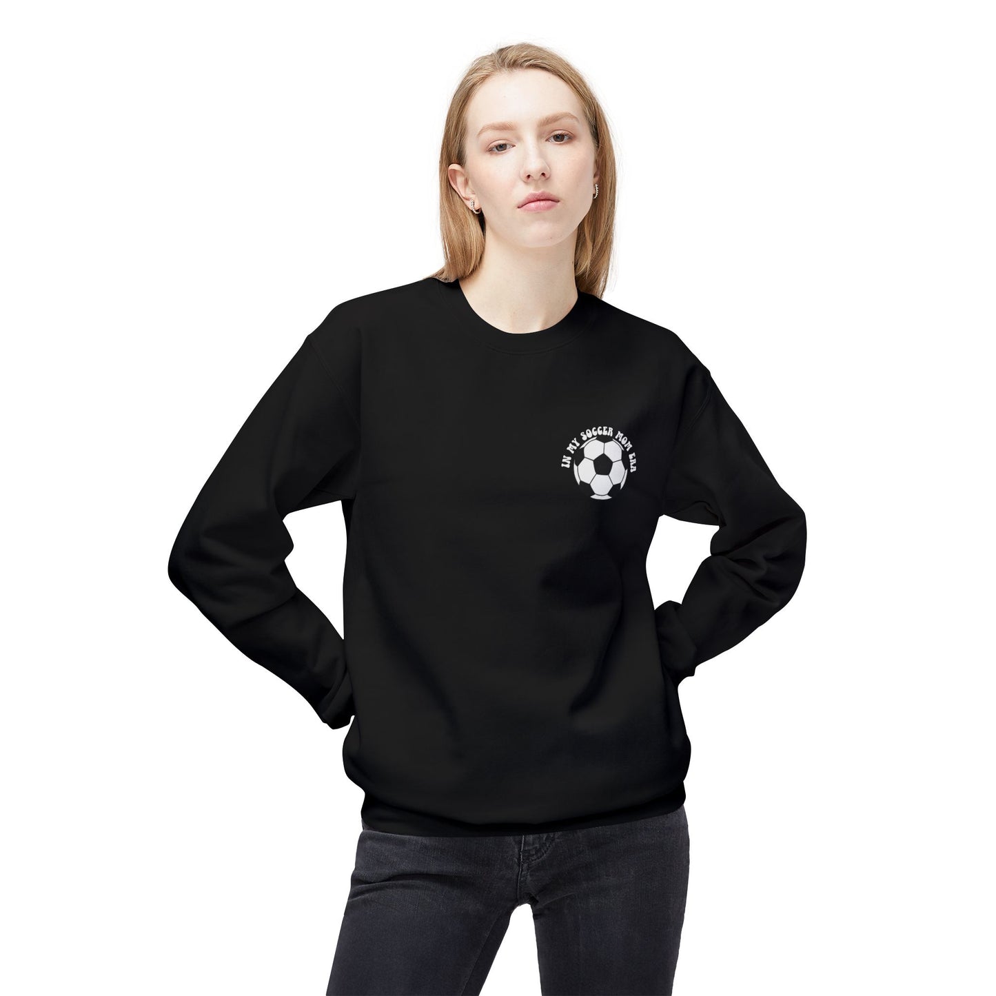 In My Soccer Mom Era Sweatshirt – Funny Soccer Mom Crewneck with Back Print