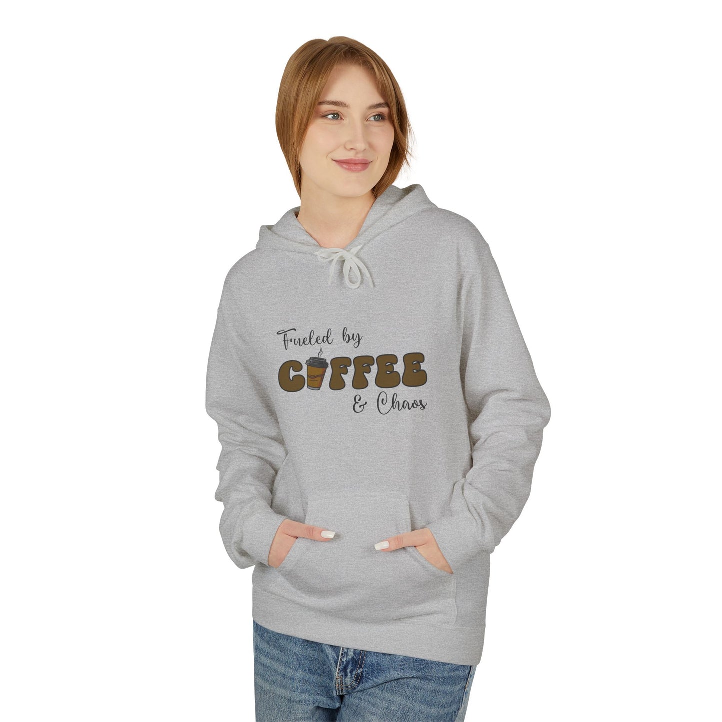 Fueled by Coffee & Chaos Hoodie – Cozy Everyday Sweatshirt for Moms, Entrepreneurs & Coffee Lovers
