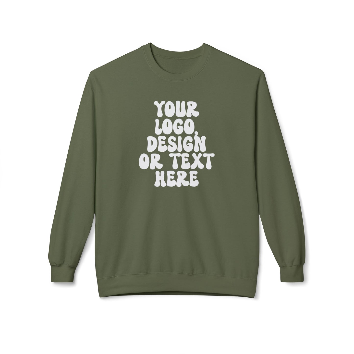 CUSTOM Text, Design or Logo - Unisex Crewneck Sweatshirt (Adult)