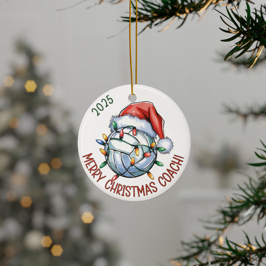 Volleyball Coach Ceramic Christmas Ornament – Team Gift Keepsake
