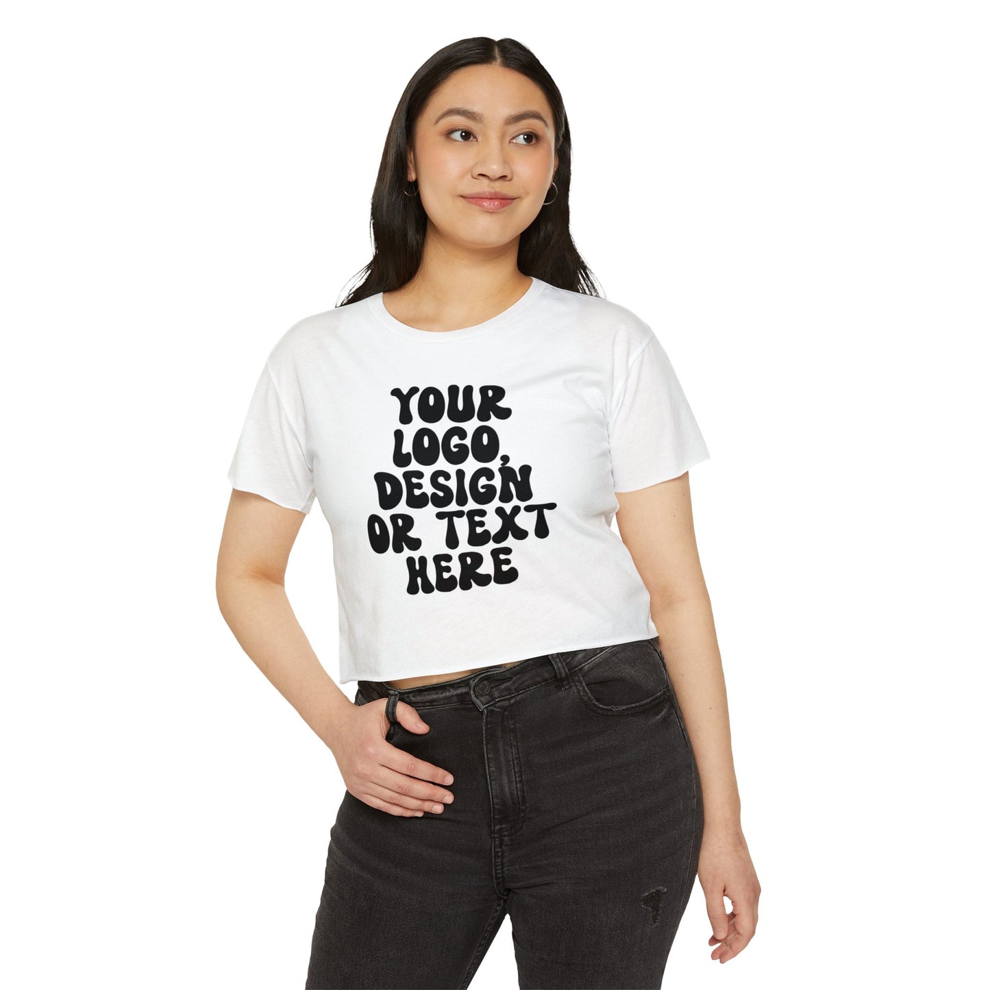 Custom Women’s Crop T-Shirt – Add Your Text, Design, or Logo