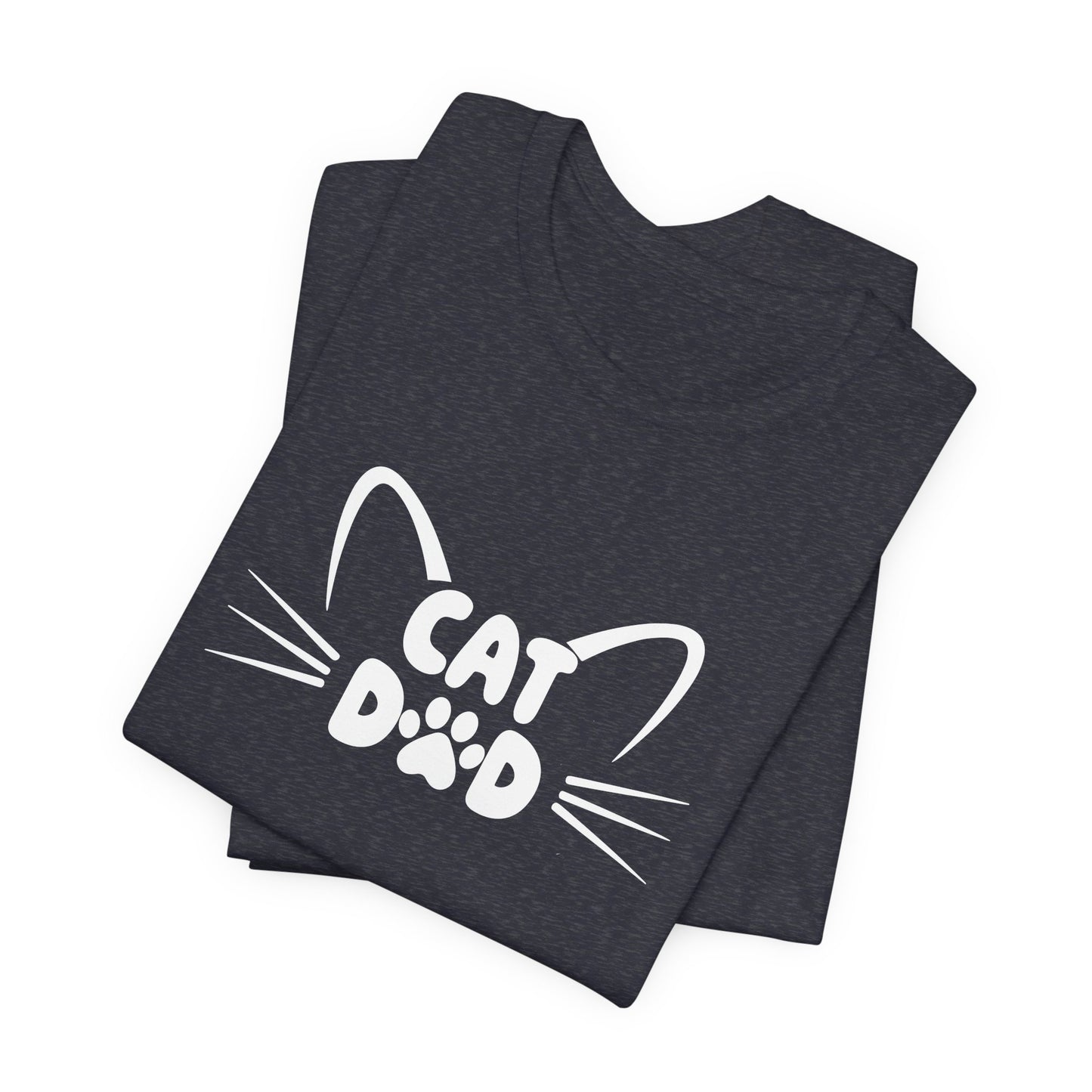 Cat Dad T-Shirt, Cute Cat Ears & Whiskers Design, Paw Print Graphic, Cat Lover Shirt