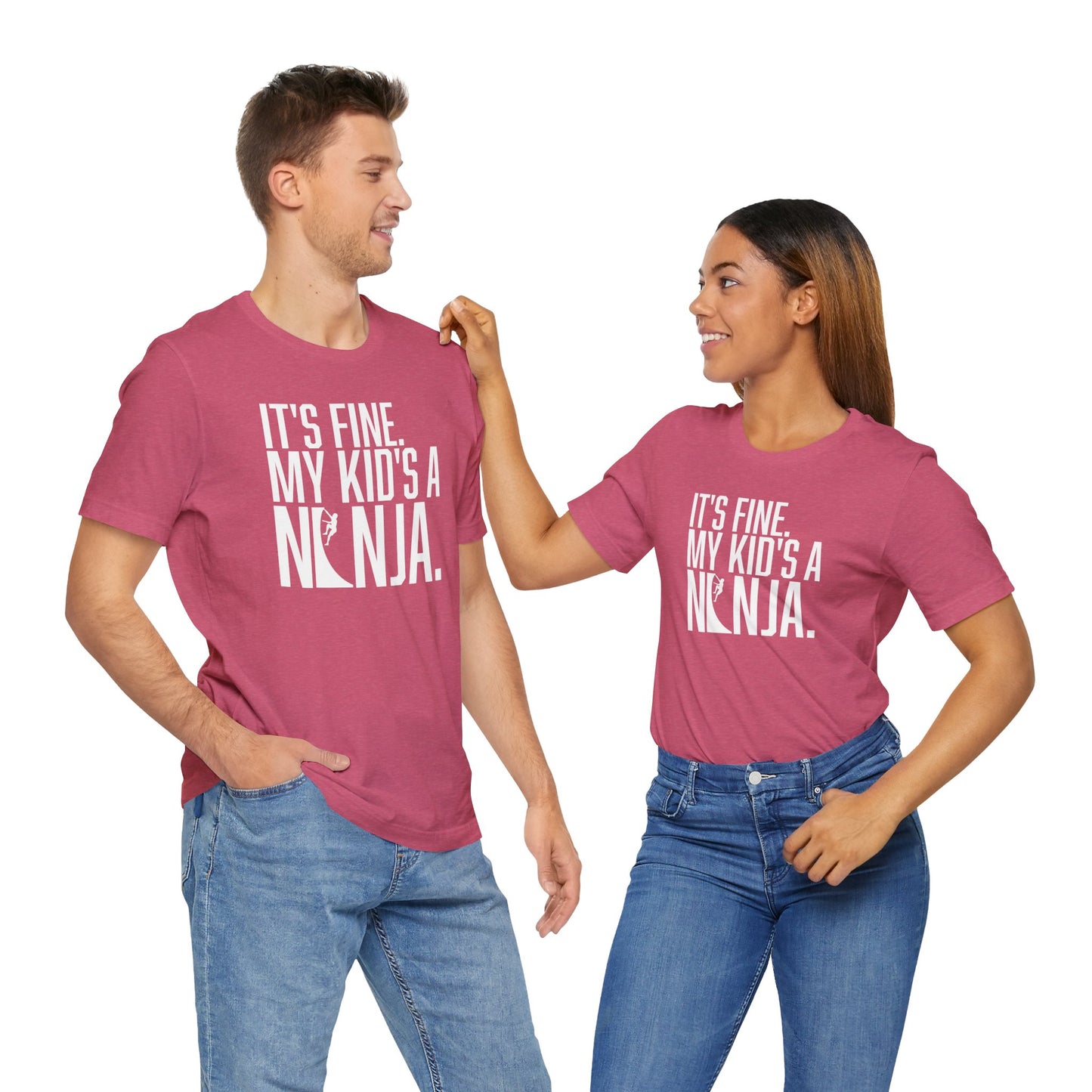 Custom Ninja Mom or Dad T-Shirt – “It’s Fine, My Kid’s a Ninja” Funny Custom Shirt