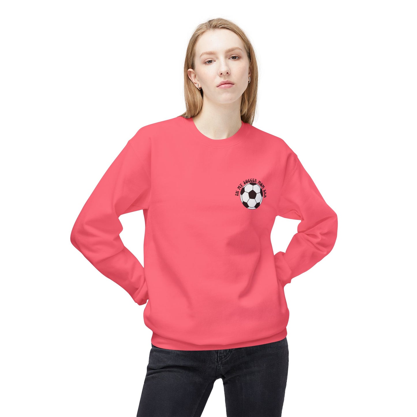In My Soccer Mom Era Sweatshirt – Funny Soccer Mom Crewneck with Back Print