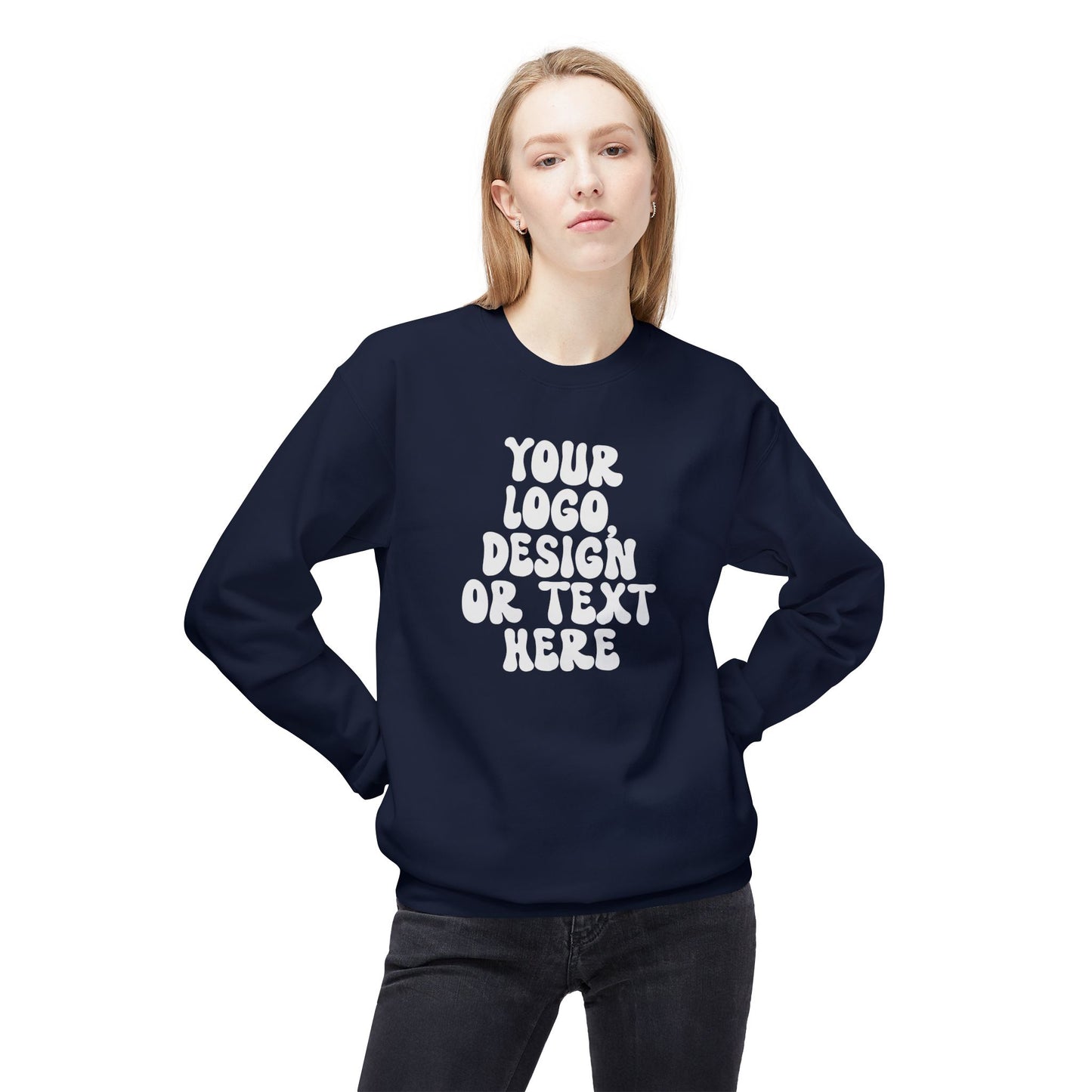 CUSTOM Text, Design or Logo - Unisex Crewneck Sweatshirt (Adult)