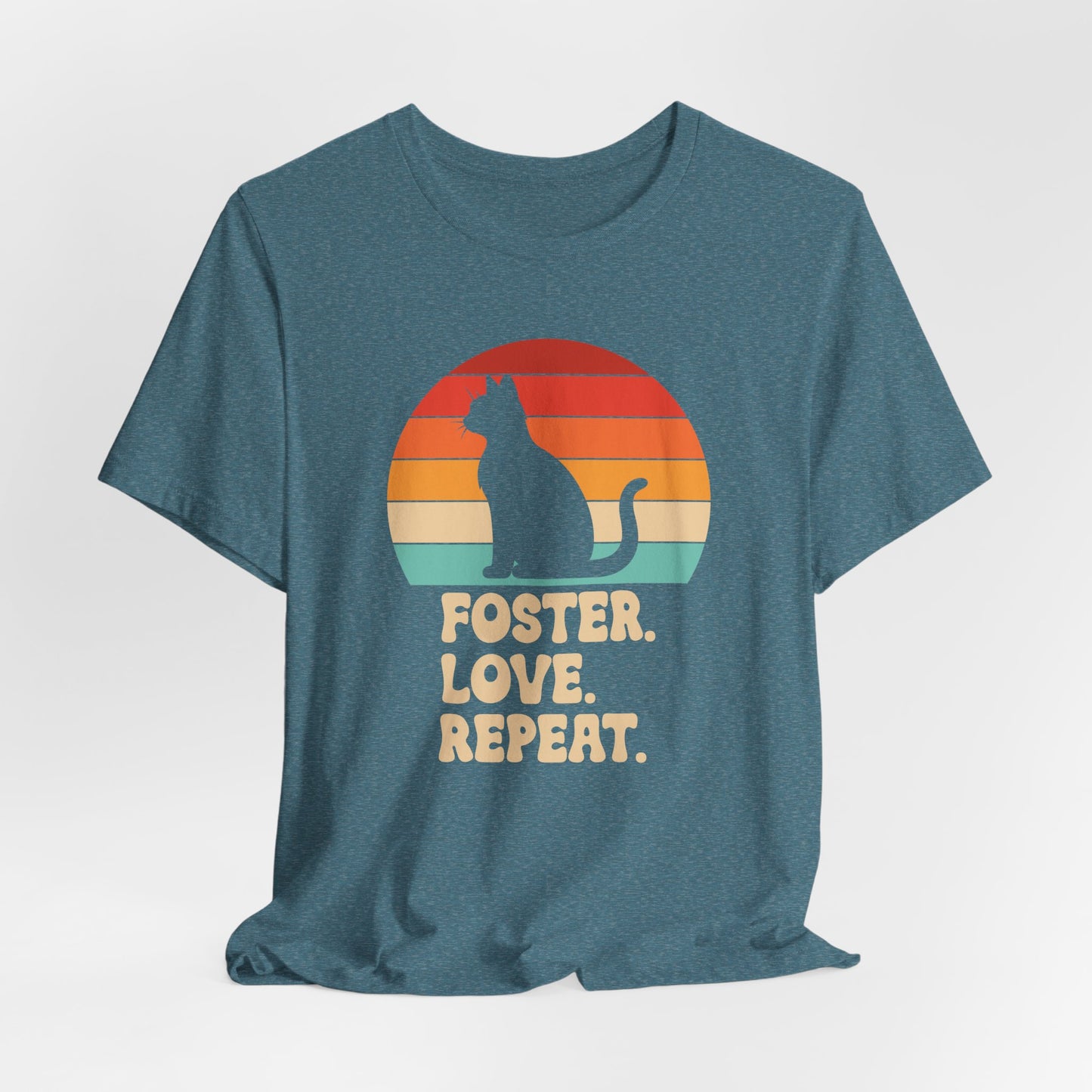 Retro Sunset Animal Rescue T-Shirt – Cat, Dog & Paw Print Designs