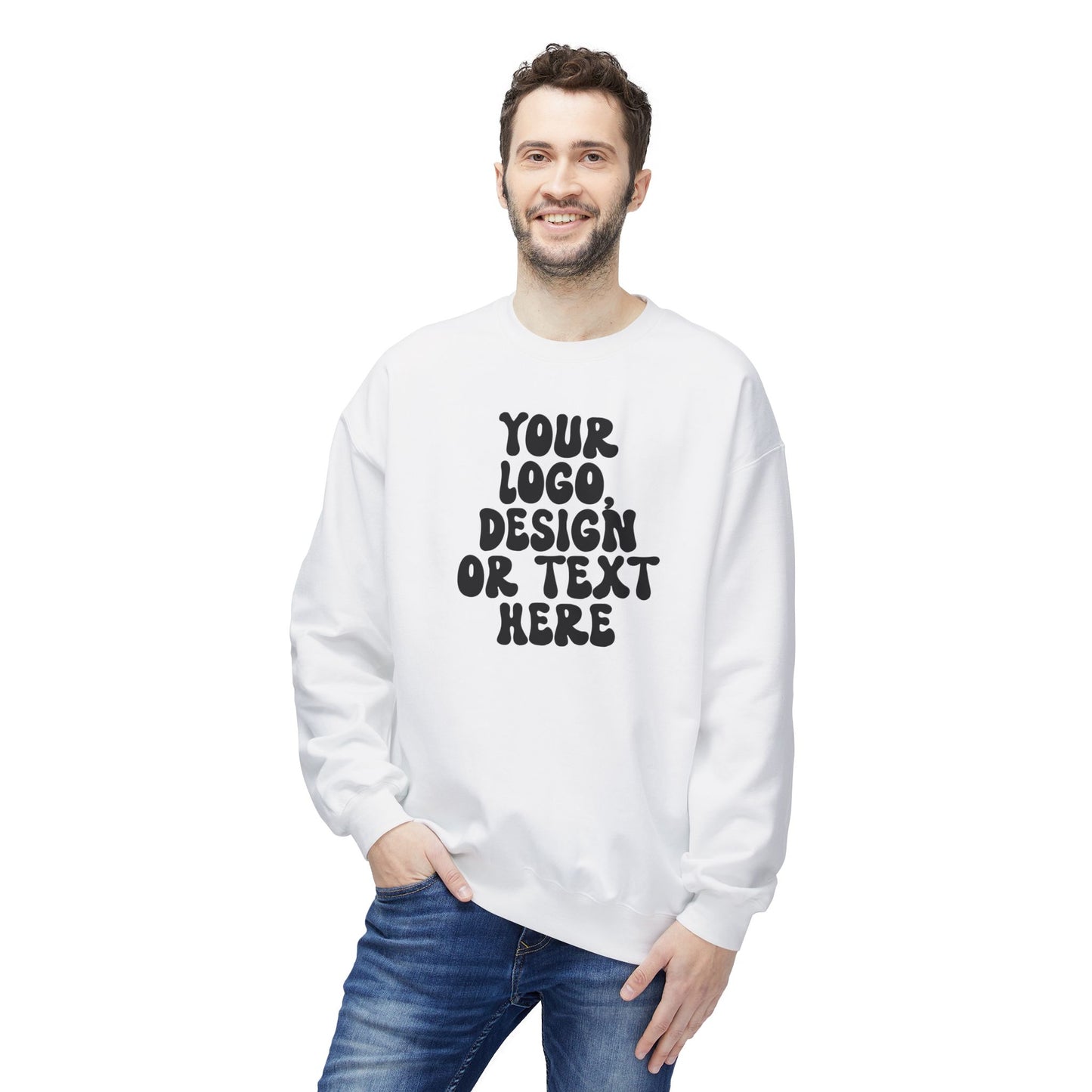CUSTOM Text, Design or Logo - Unisex Crewneck Sweatshirt (Adult)