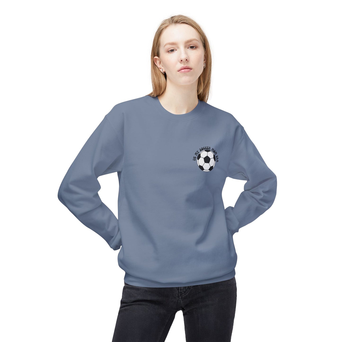 In My Soccer Mom Era Sweatshirt – Funny Soccer Mom Crewneck with Back Print