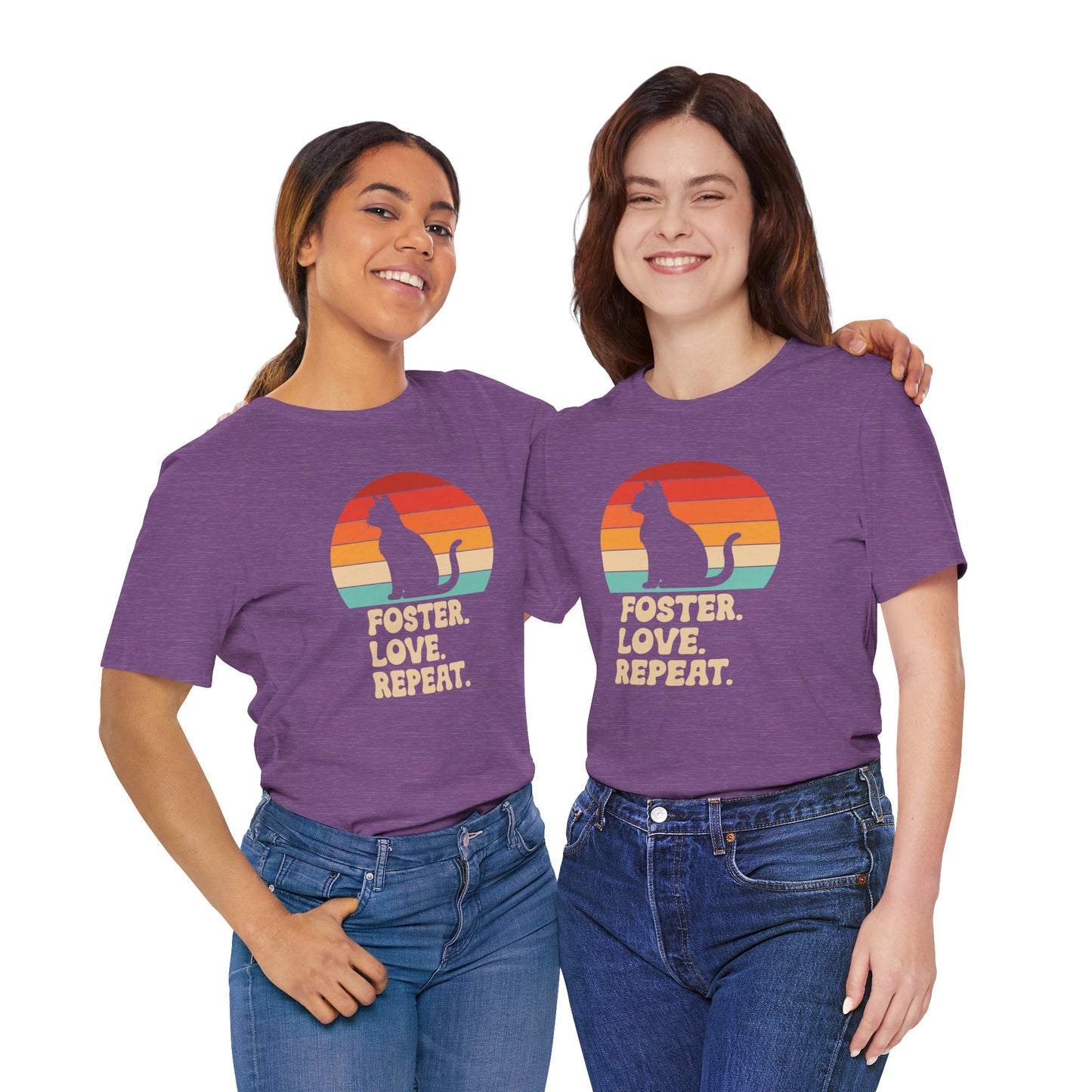 Retro Sunset Animal Rescue T-Shirt – Cat, Dog & Paw Print Designs