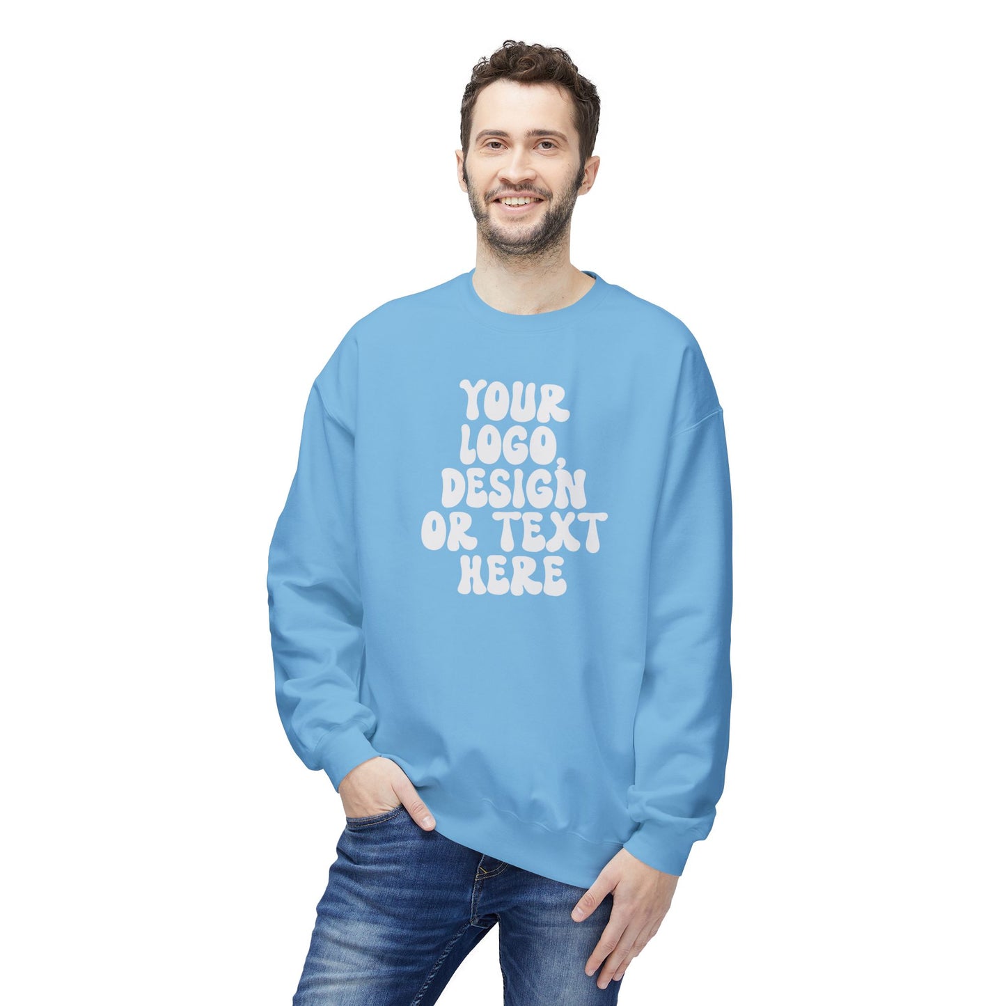 CUSTOM Text, Design or Logo - Unisex Crewneck Sweatshirt (Adult)
