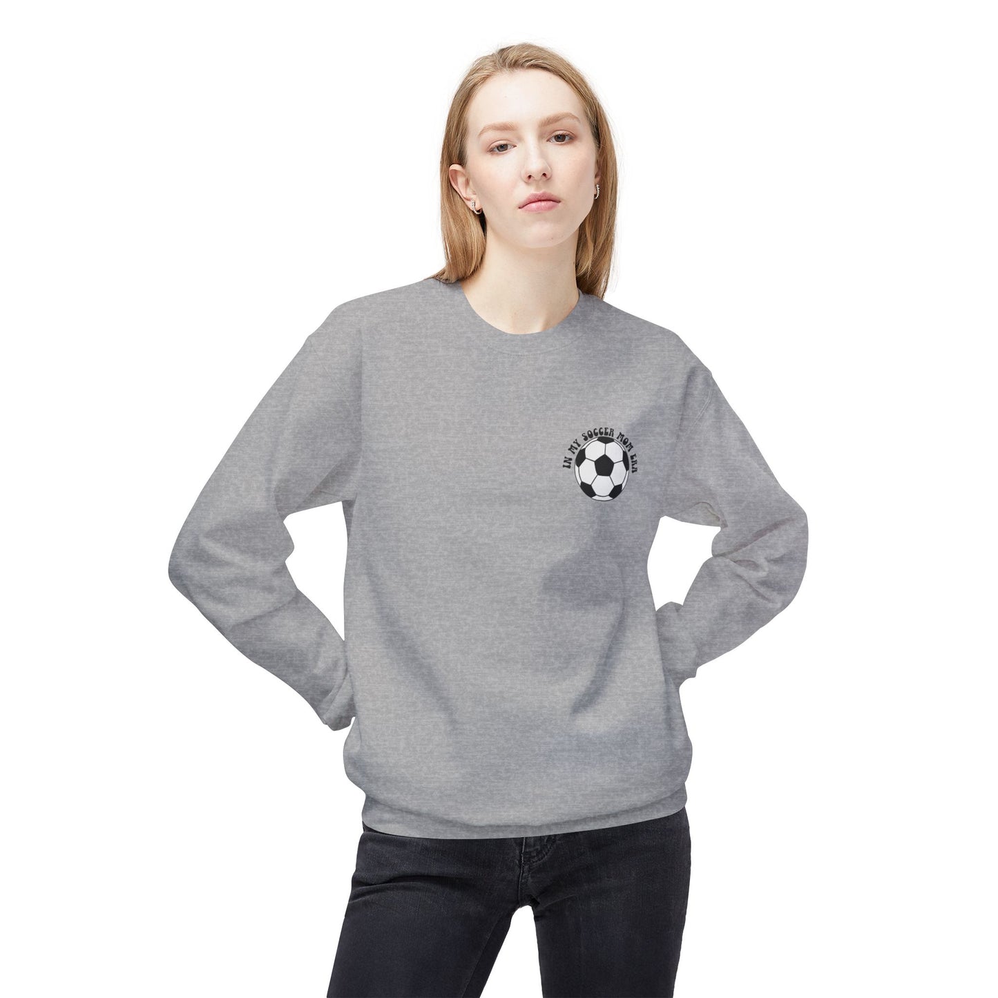 In My Soccer Mom Era Sweatshirt – Funny Soccer Mom Crewneck with Back Print