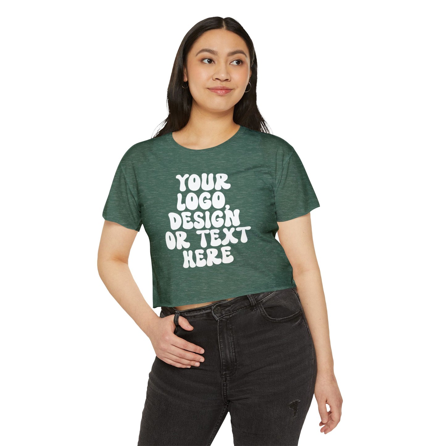 Custom Women’s Crop T-Shirt – Add Your Text, Design, or Logo