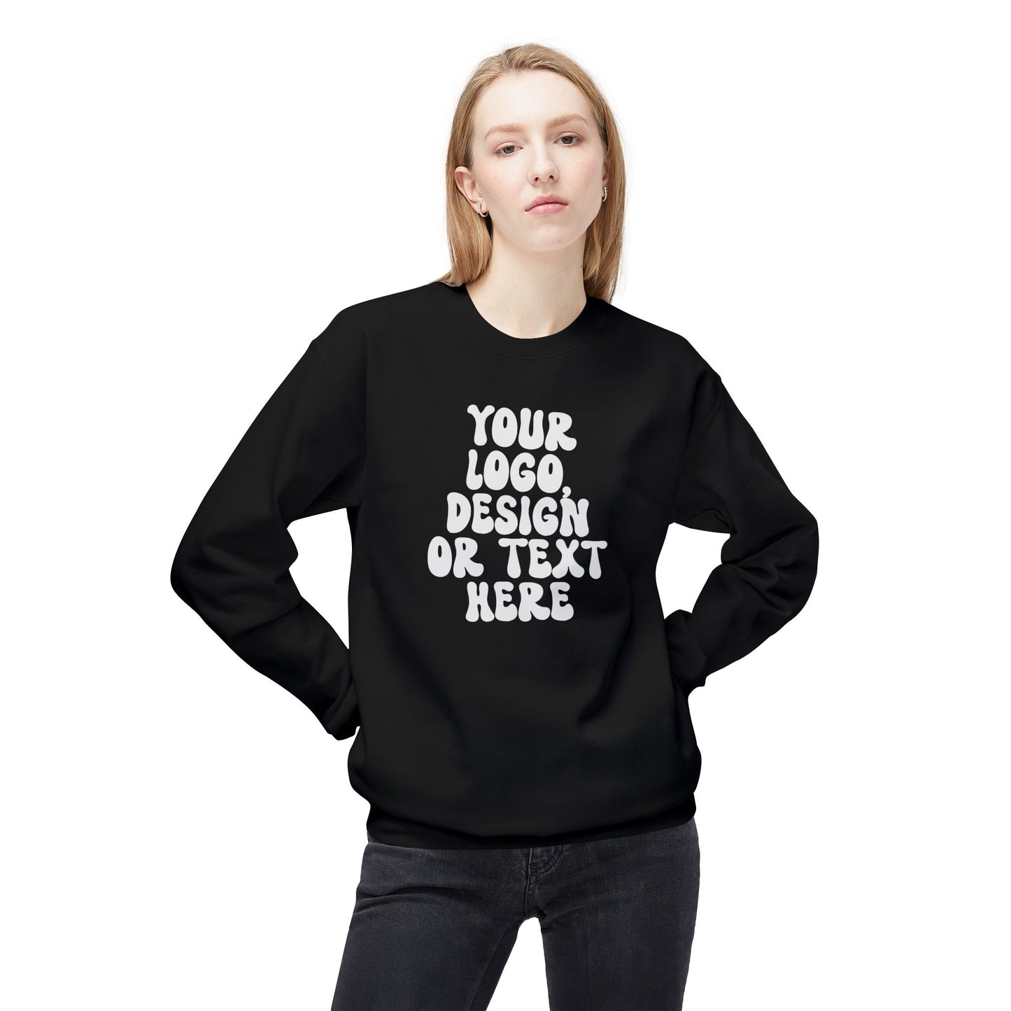 CUSTOM Text, Design or Logo - Unisex Crewneck Sweatshirt (Adult)
