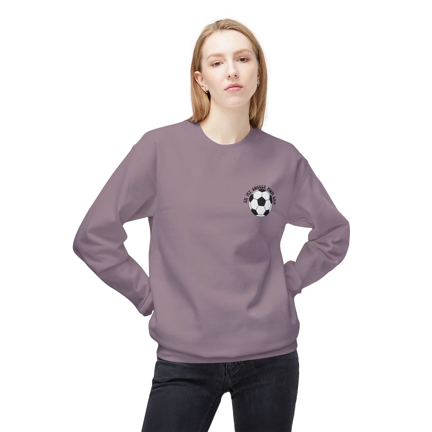 In My Soccer Mom Era Sweatshirt – Funny Soccer Mom Crewneck with Back Print