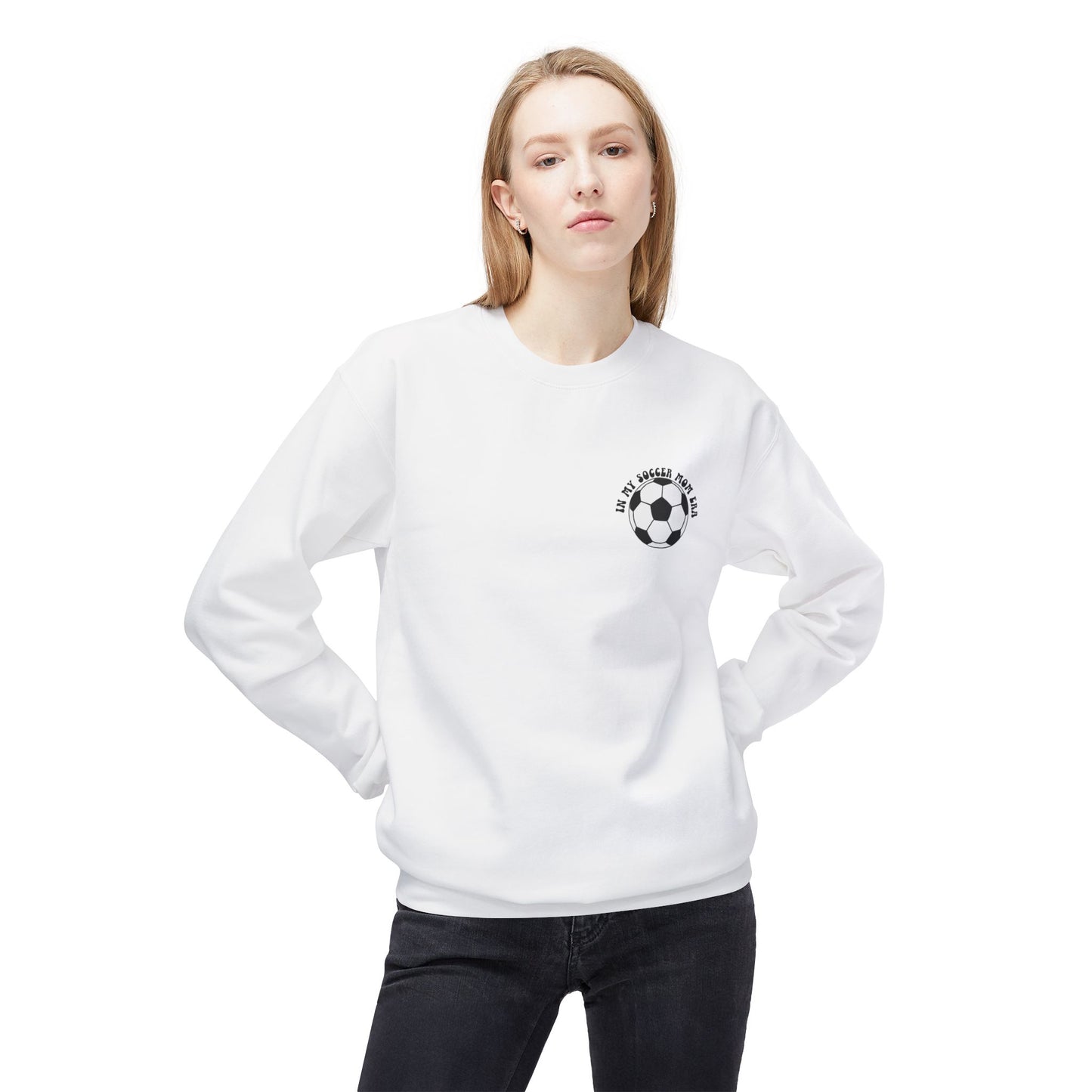 In My Soccer Mom Era Sweatshirt – Funny Soccer Mom Crewneck with Back Print