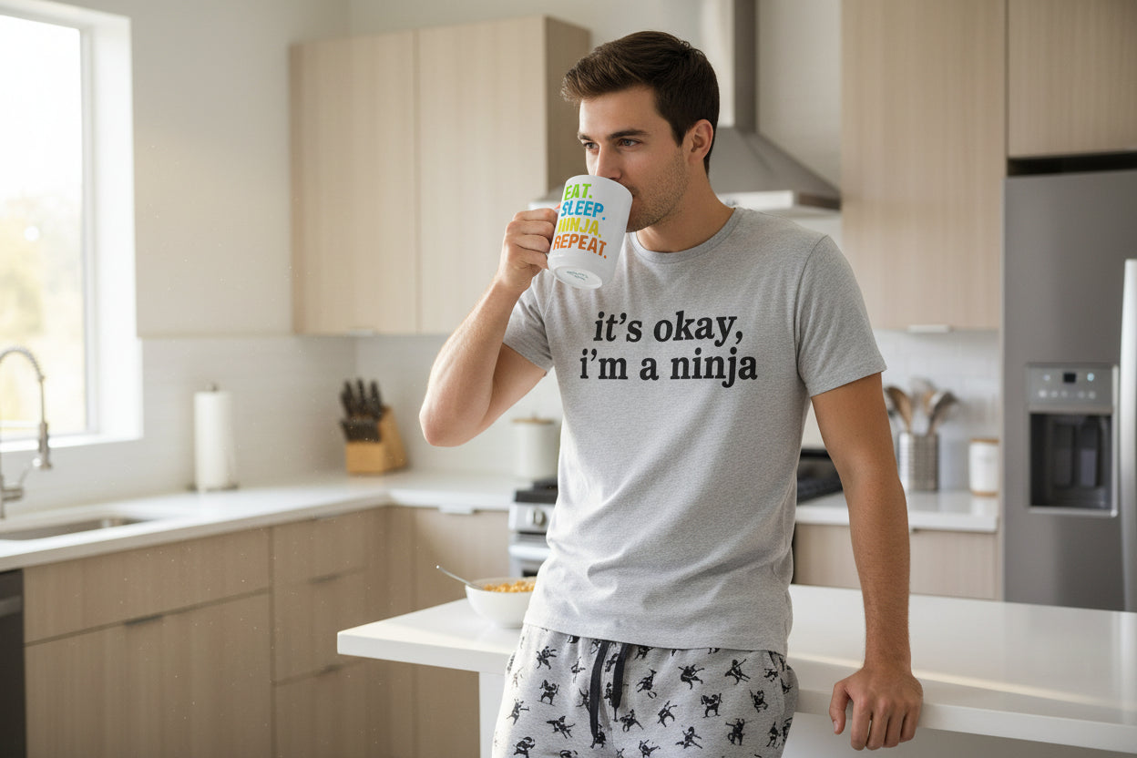 Eat Sleep Ninja Repeat White 15oz Ceramic Mug