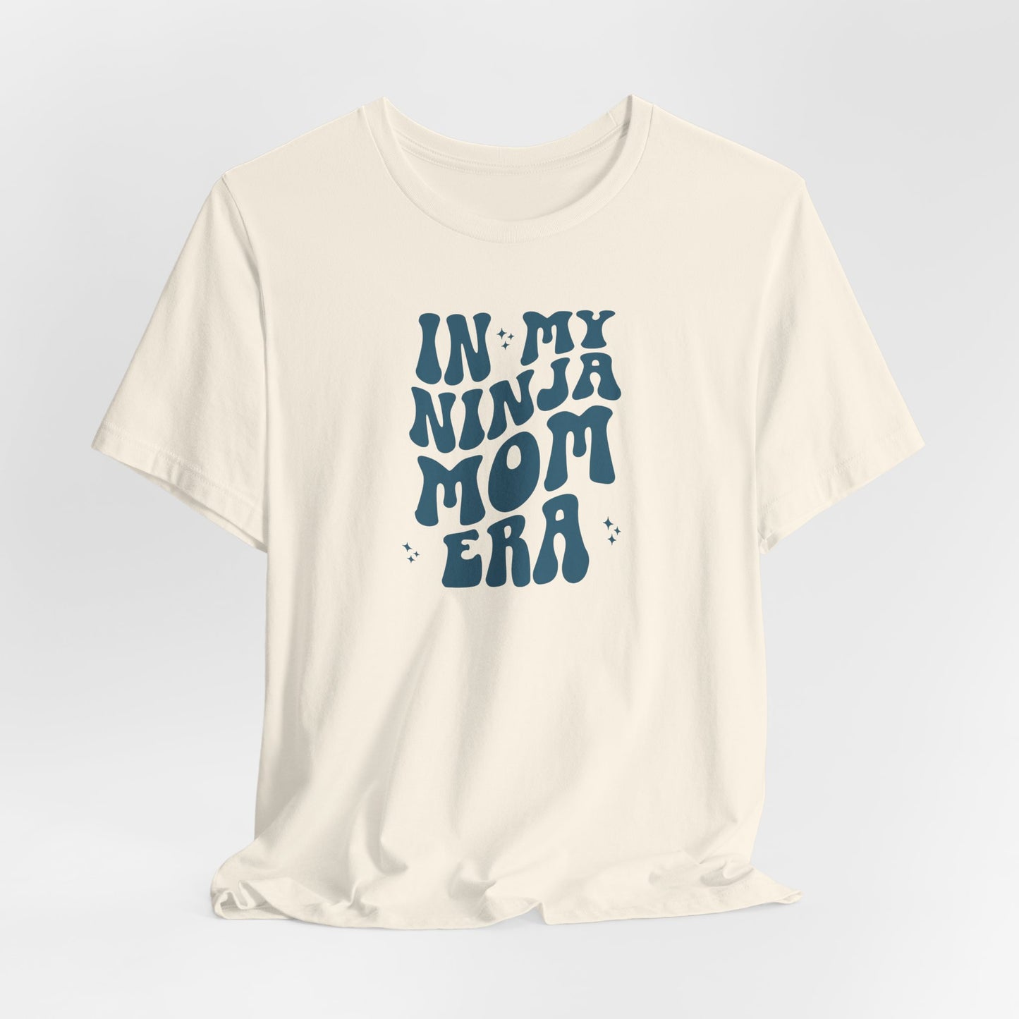 In My Ninja Mom Era T-Shirt, Retro Wavy Font Tee, Multiple Shirt & Text Color Options, Ninja Warrior Mom Shirt