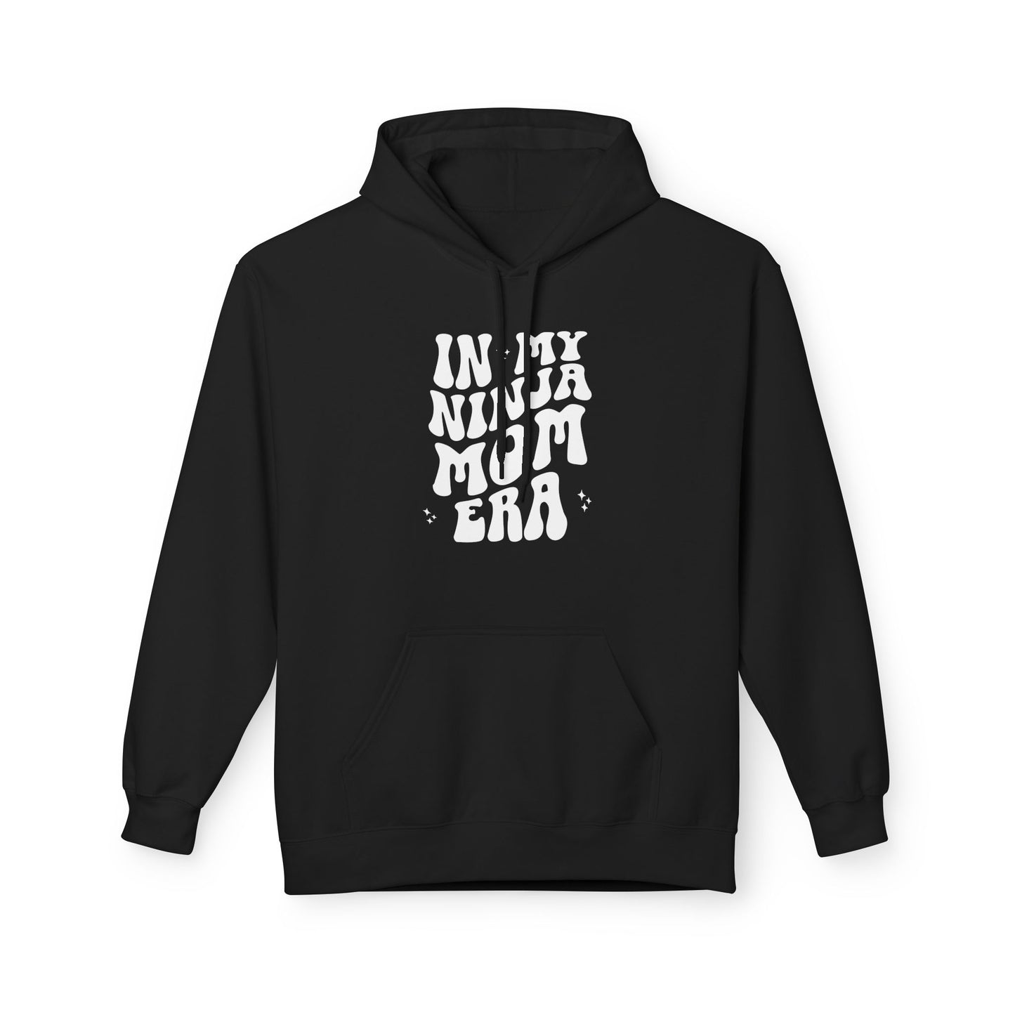 In My Ninja Mom Era Hoodie, Retro Wavy Font, Multiple Hoodie & Text Color Options, Ninja Warrior Mom Sweatshirt