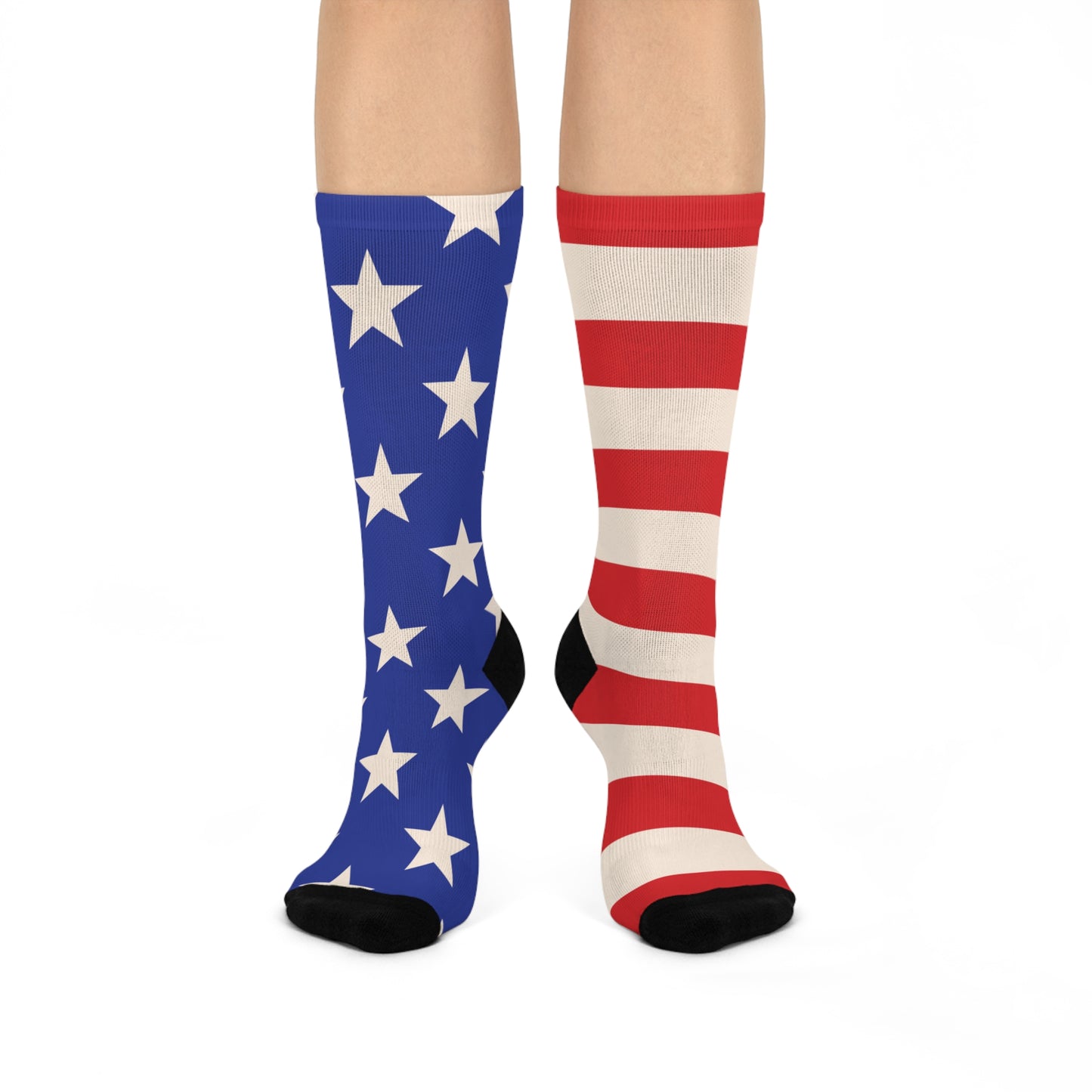 Mismatched Americana Socks – Blue Star & Red Stripe DTG Cushioned Socks