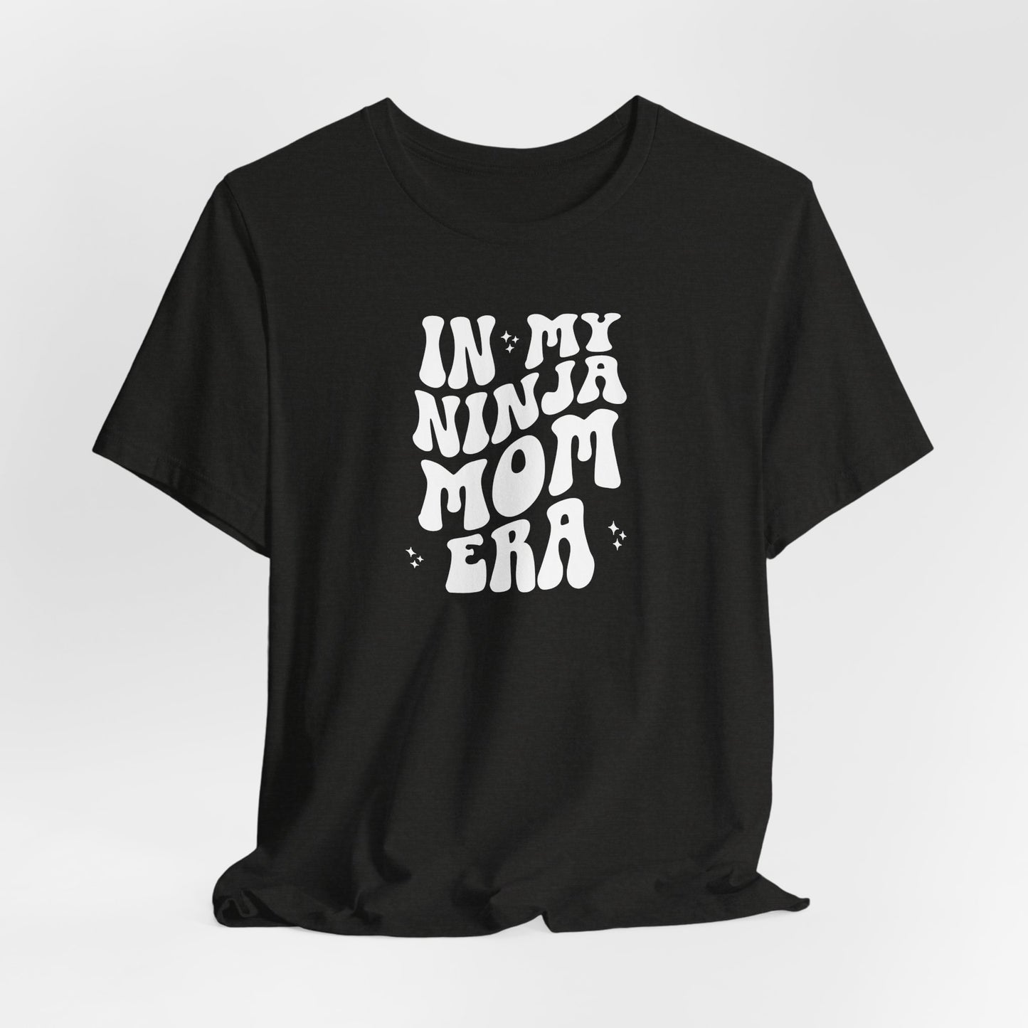 In My Ninja Mom Era T-Shirt, Retro Wavy Font Tee, Multiple Shirt & Text Color Options, Ninja Warrior Mom Shirt