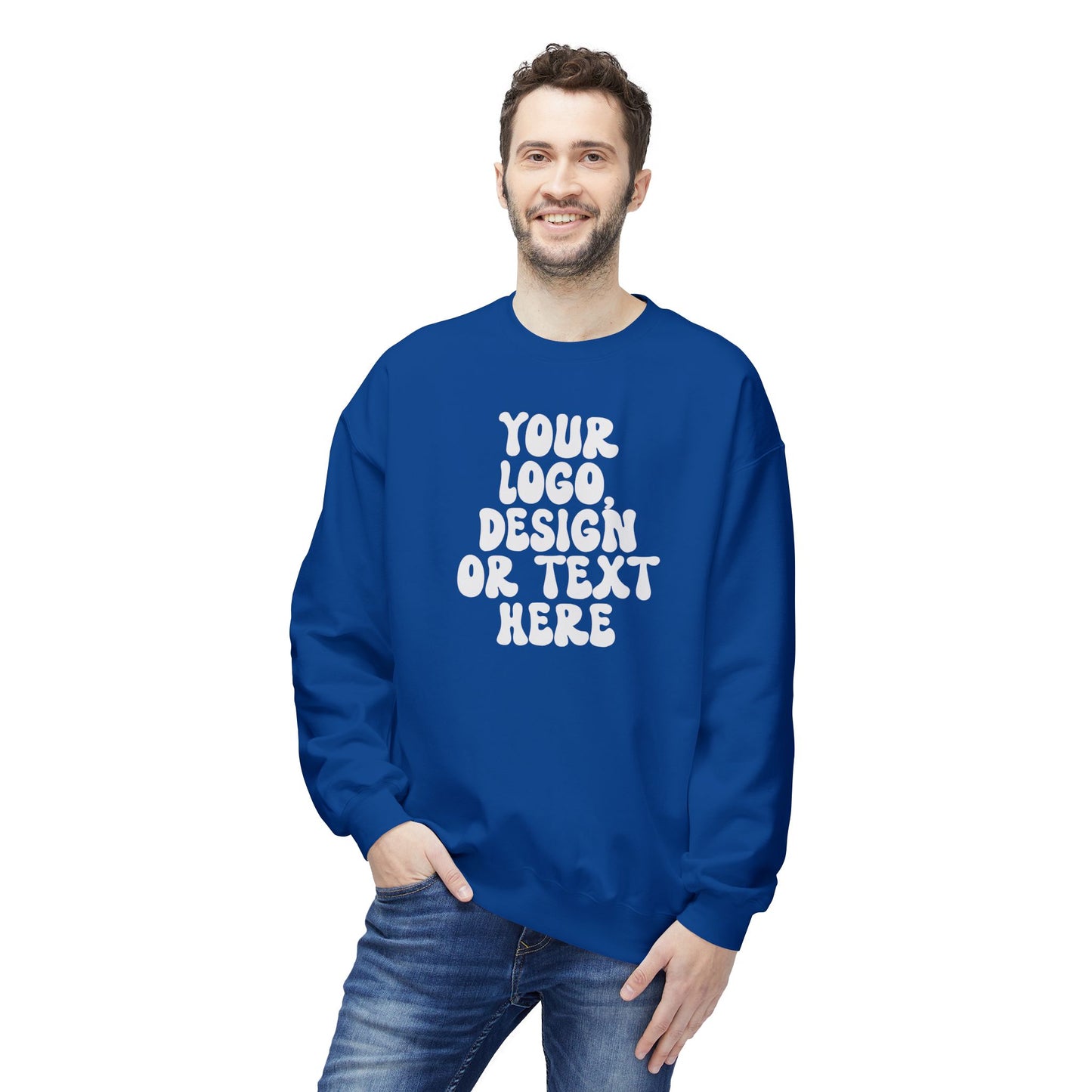 CUSTOM Text, Design or Logo - Unisex Crewneck Sweatshirt (Adult)