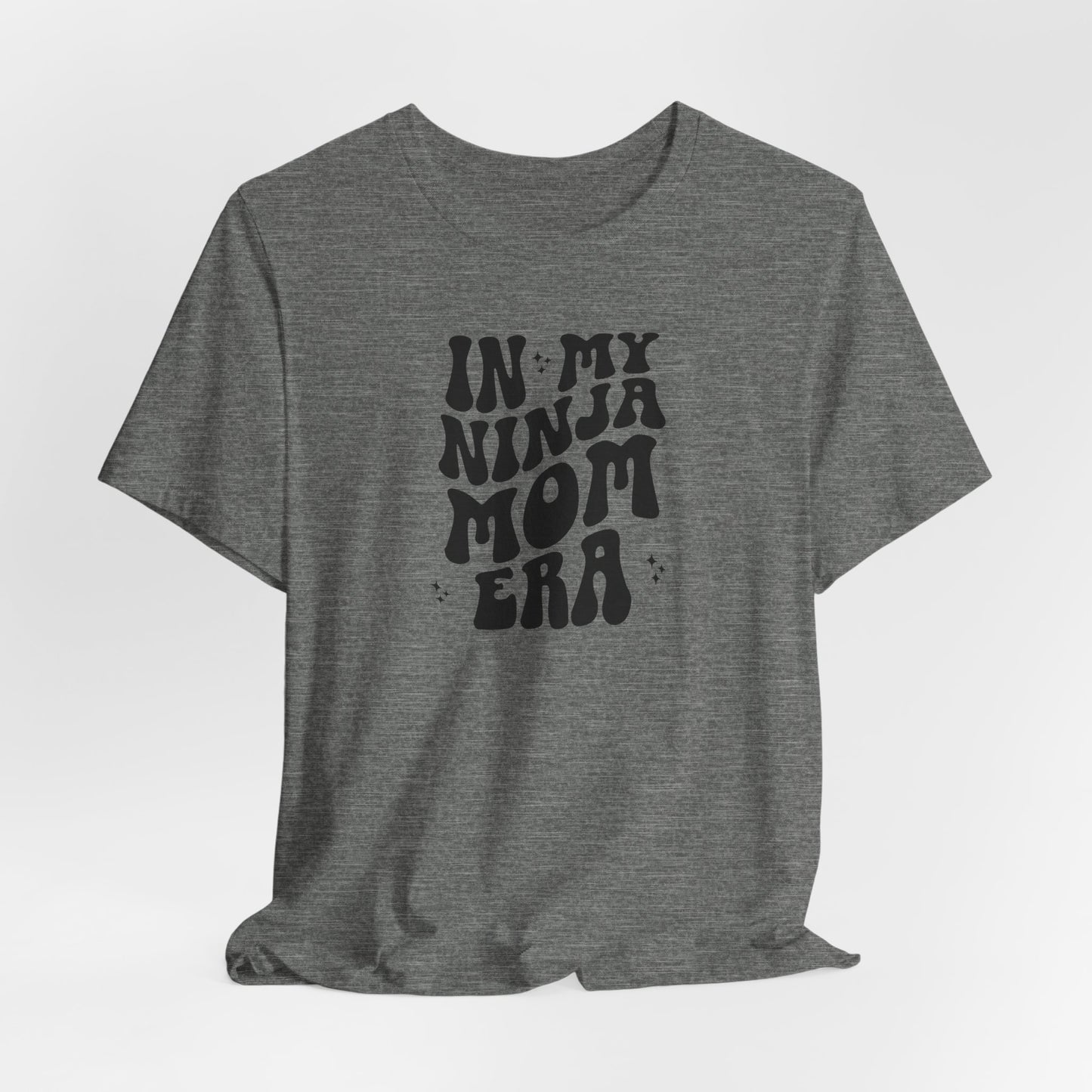 In My Ninja Mom Era T-Shirt, Retro Wavy Font Tee, Multiple Shirt & Text Color Options, Ninja Warrior Mom Shirt