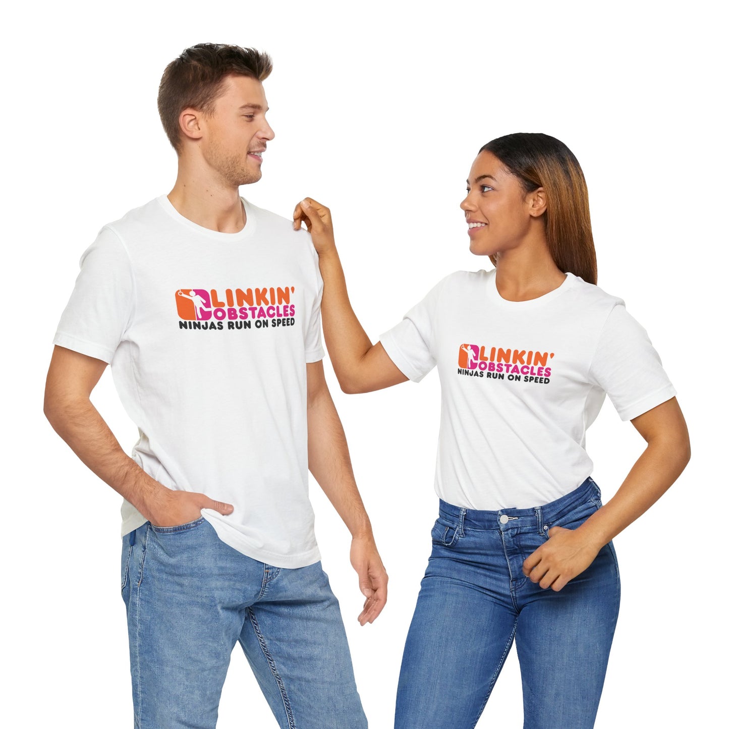 Linkin’ Obstacles T-Shirt – Dunkin’ Donuts Parody Tee for Obstacle Course Fans
