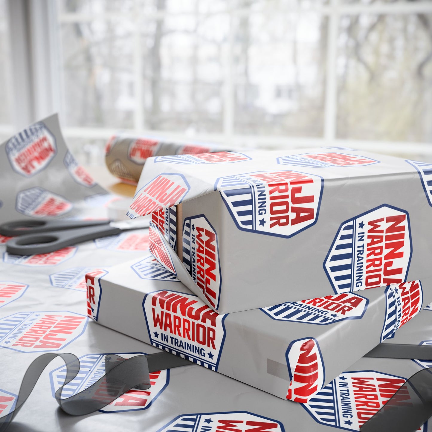 Ninja Warrior Wrapping Paper – In Training, Birthday Boy or Birthday Girl