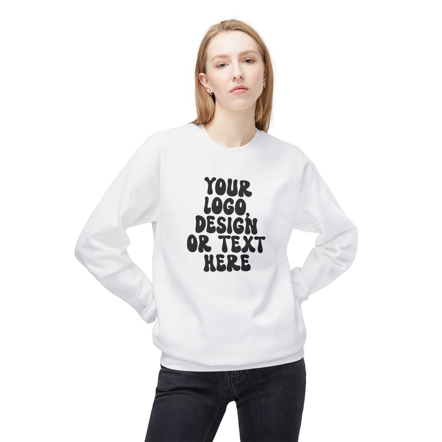 CUSTOM Text, Design or Logo - Unisex Crewneck Sweatshirt (Adult)