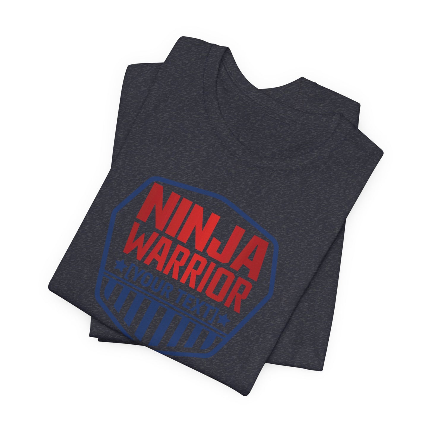 Custom Ninja Warrior Family & Coach Shirt – Unisex T-Shirt with Shield Design, Personalized Text & Colors
