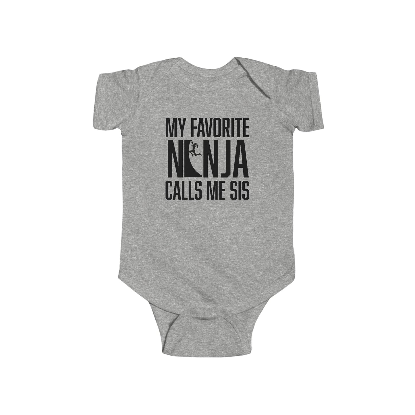 Custom “My Favorite Ninja Calls Me” Baby Onesie – Bro or Sis | Warped Wall Design with Color Options
