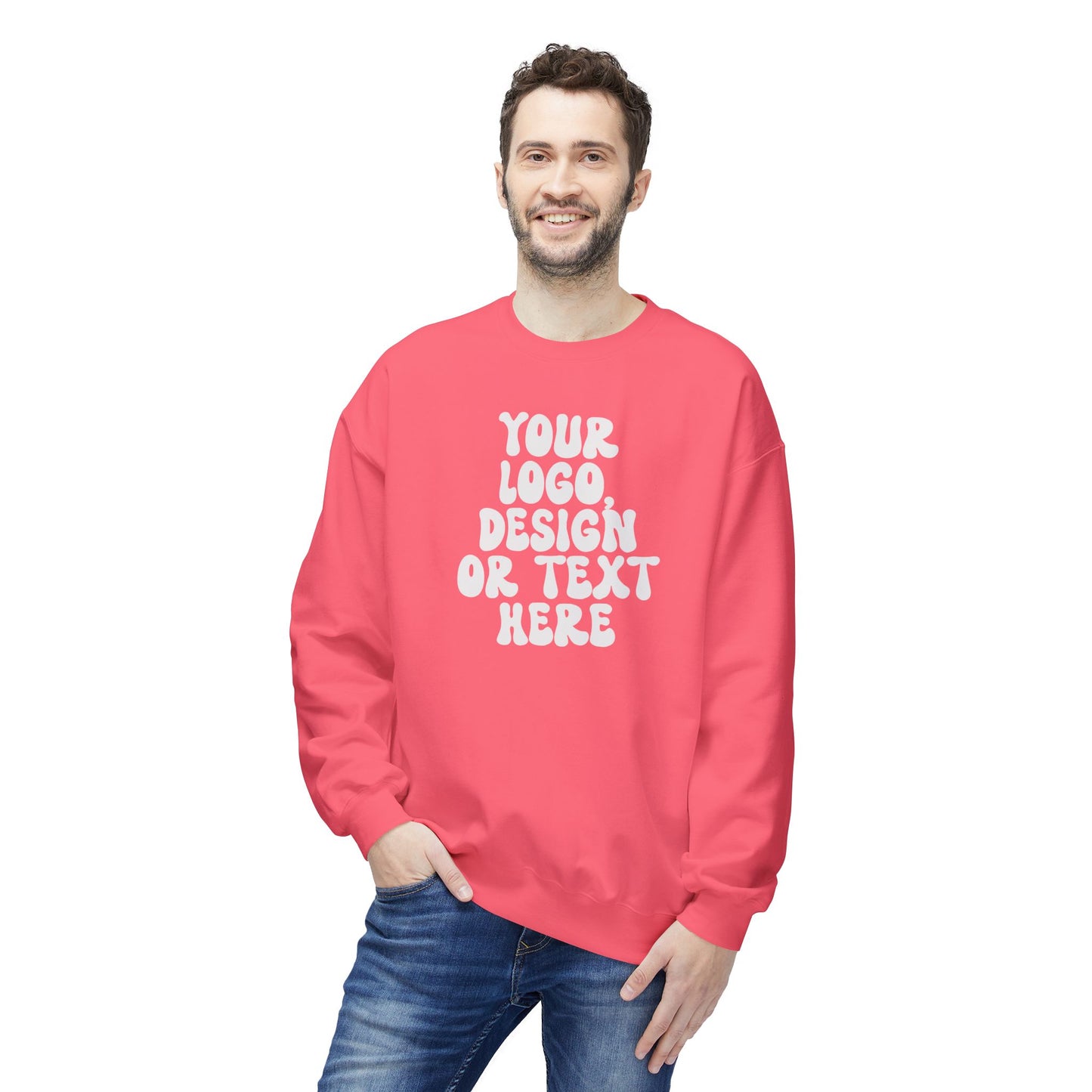 CUSTOM Text, Design or Logo - Unisex Crewneck Sweatshirt (Adult)