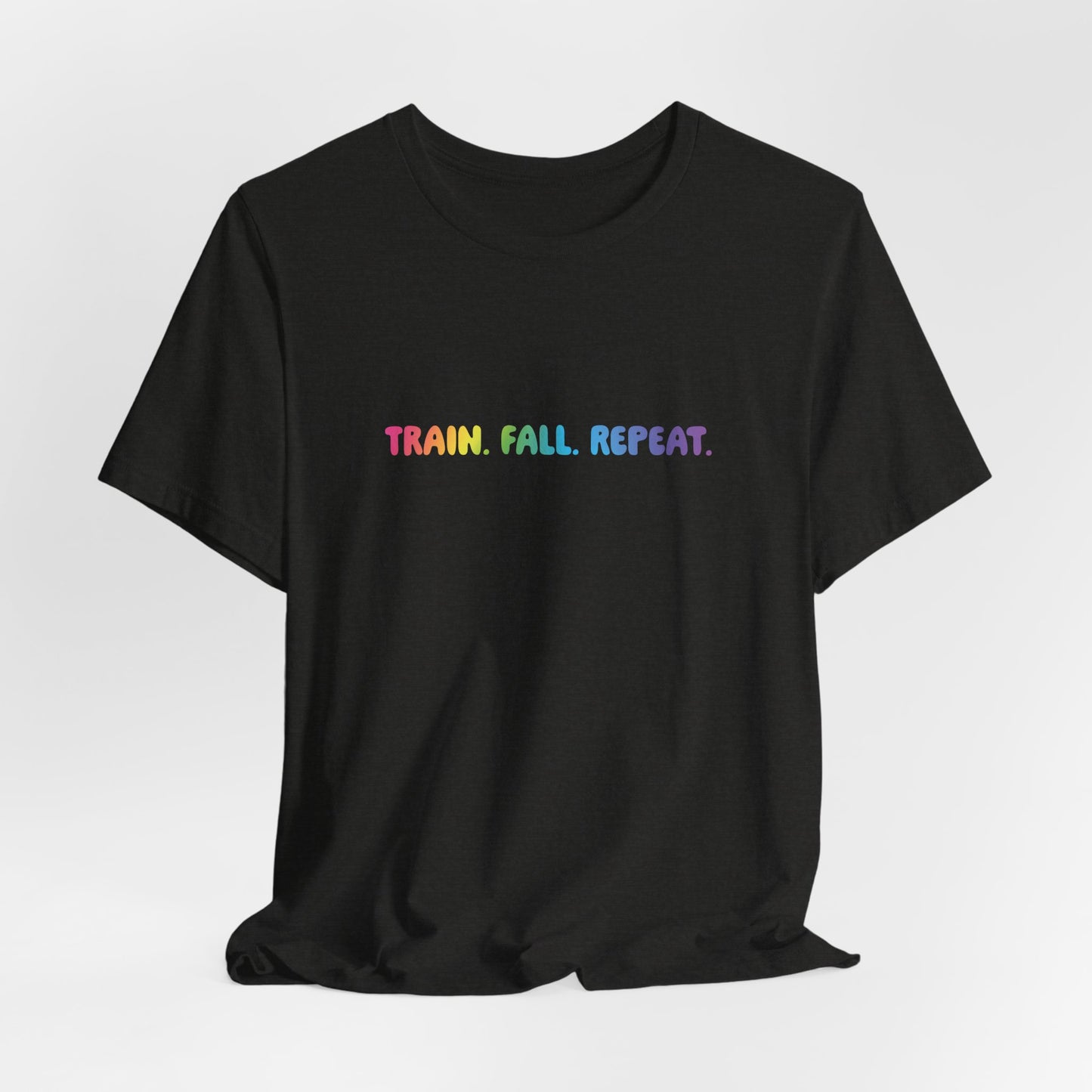 Ninja Warrior TRAIN. FALL. REPEAT. T-Shirt – Optional Gradient Text, Youth & Adult Sizes